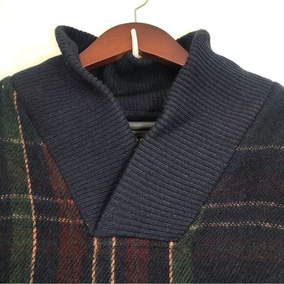 Retro Series by DSI Blue Green Plaid 100% Wool Retro Pullover - Picture 3 of 13